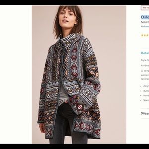 Anthropologie Oslo Sweater Coat